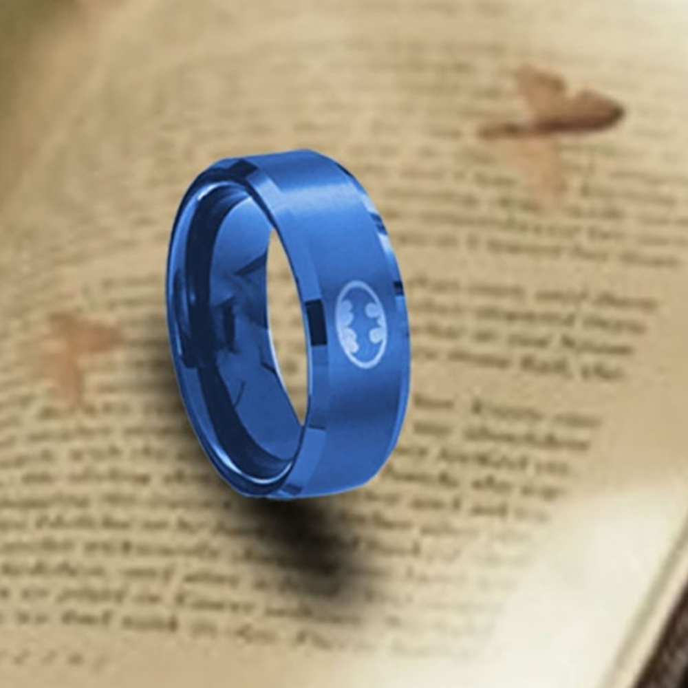 Batman 8MM Men's Stainless Steel Wedding Band Ring
